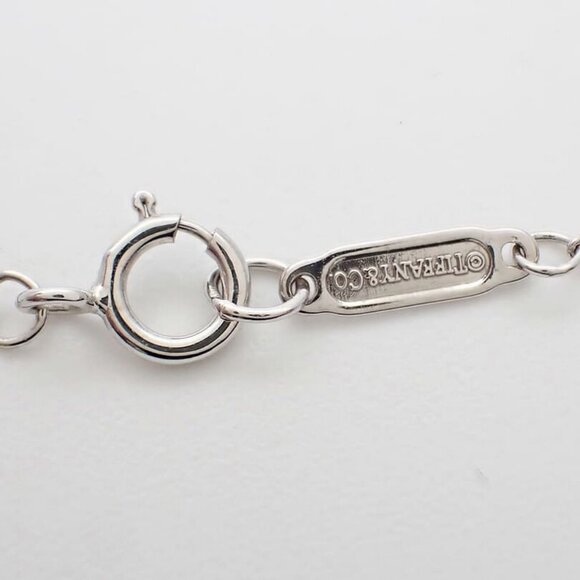 Tiffany & Co. Metro Peace Sign Diamond .15ct Necklace 16" 18K White Gold Auth - Picture 3 of 3